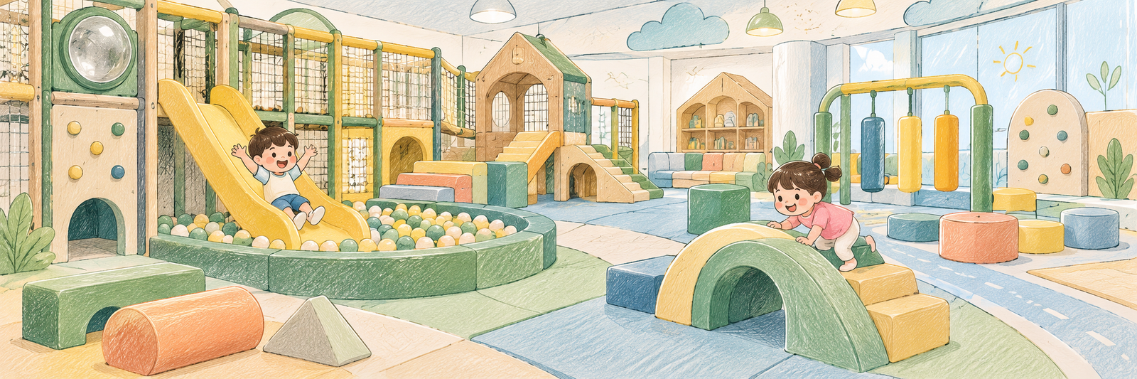 สนามเด็กเล่นในร่มและ Soft Play สำหรับเด็ก จัดพื้นที่ให้ใช้งานง่าย